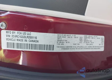 2020 Chrysler Pacifica Limited from USA, damaged, VIN 2C4RC1GG0LR269116